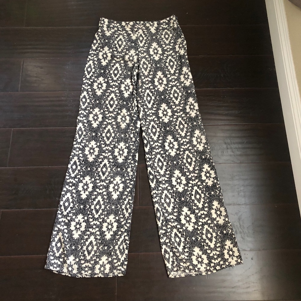 ANGL Black and White Print Pants